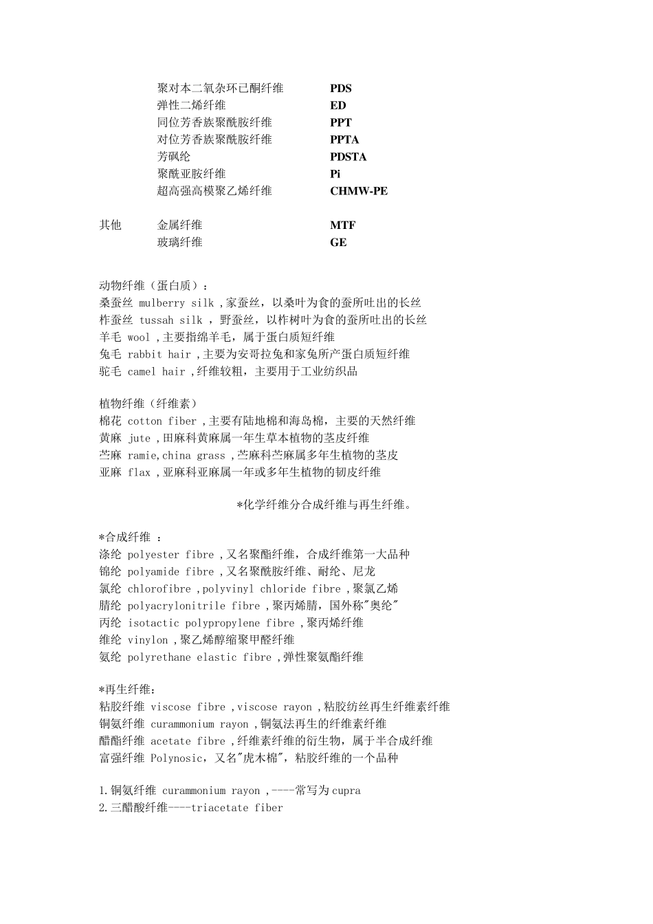 常用纺织面料英文缩写中文对照_第3页