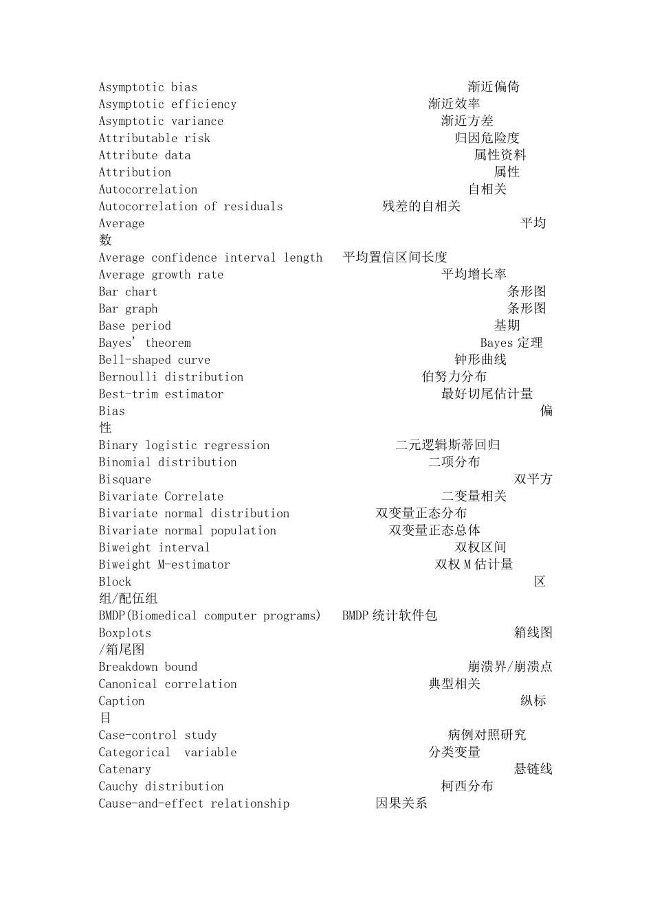 常用统计学英文名词_第2页