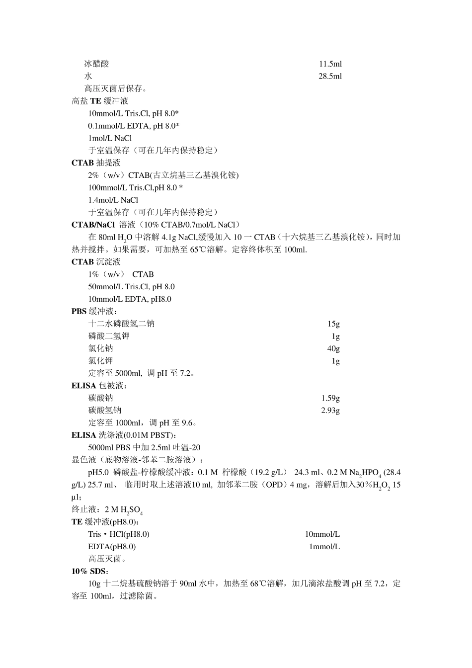 常用缓冲液及培养基配方_第2页