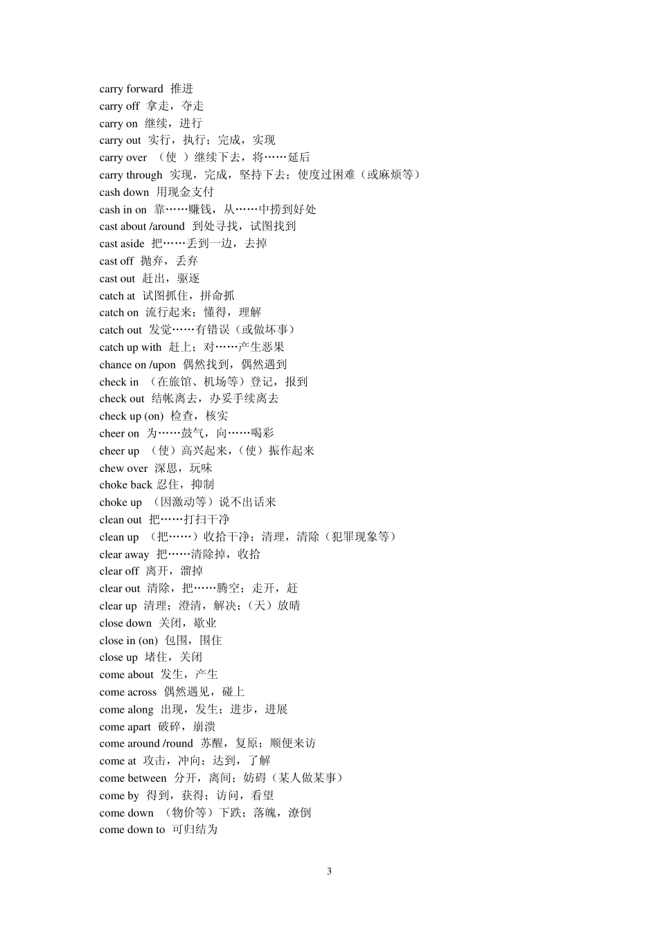 常用英语动词固定搭配_第3页