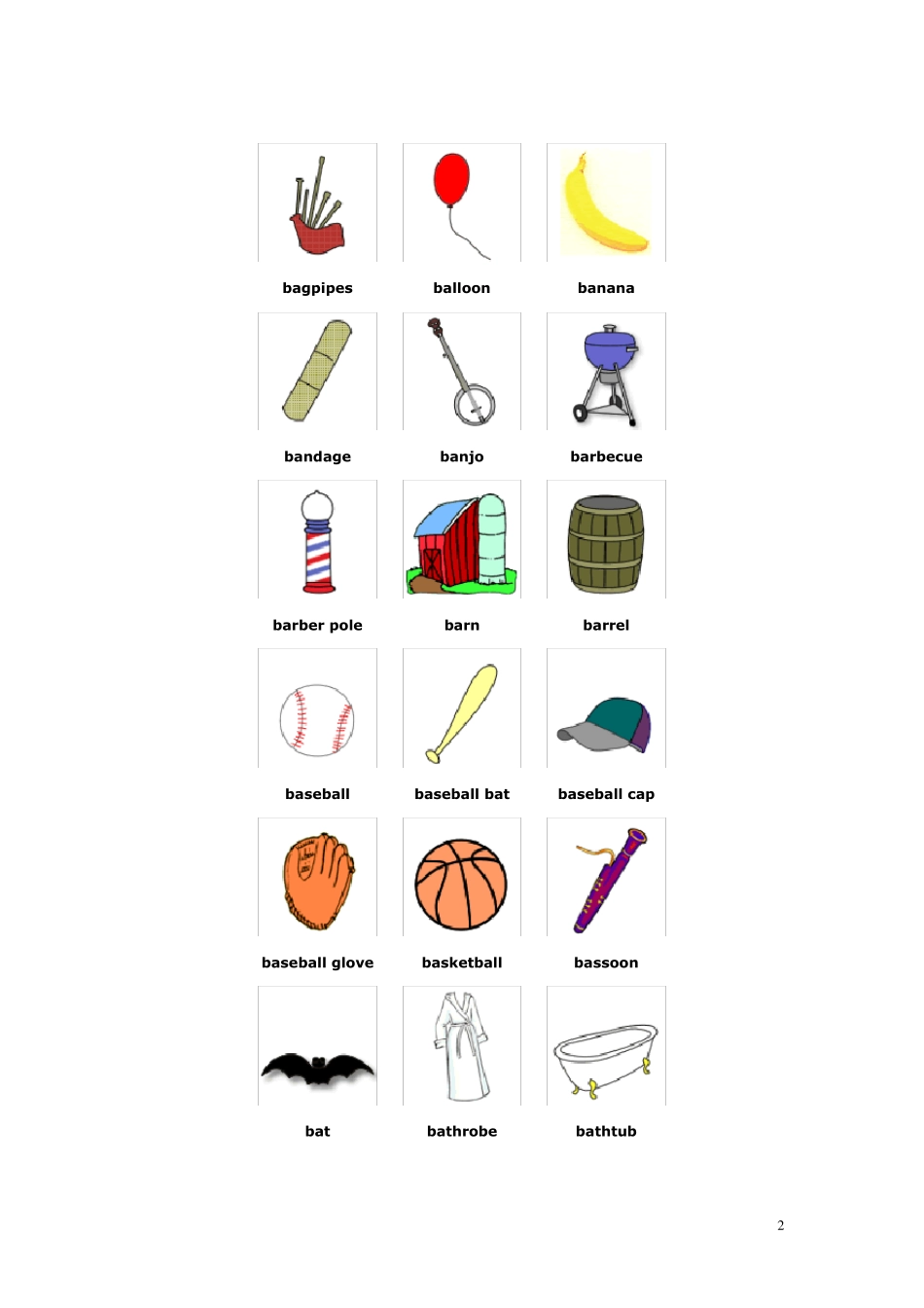 常用英语图片单词_第2页