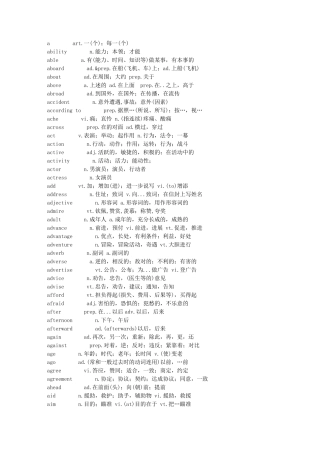 常用英语词汇3000