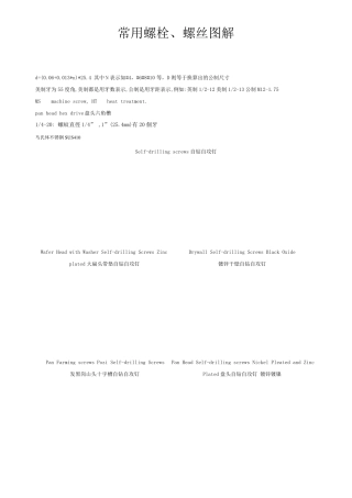 常用螺栓、螺丝图解