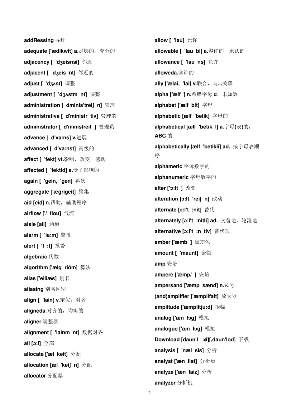 常用计算机英语词汇3000例(含音标)_第2页