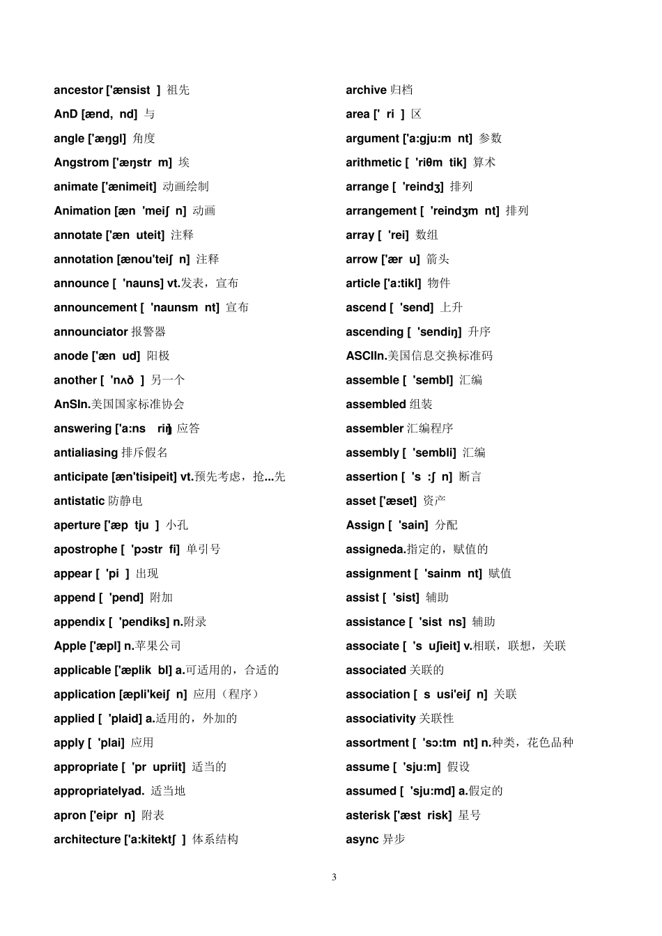常用计算机英语词汇3000例(含音标)_第3页