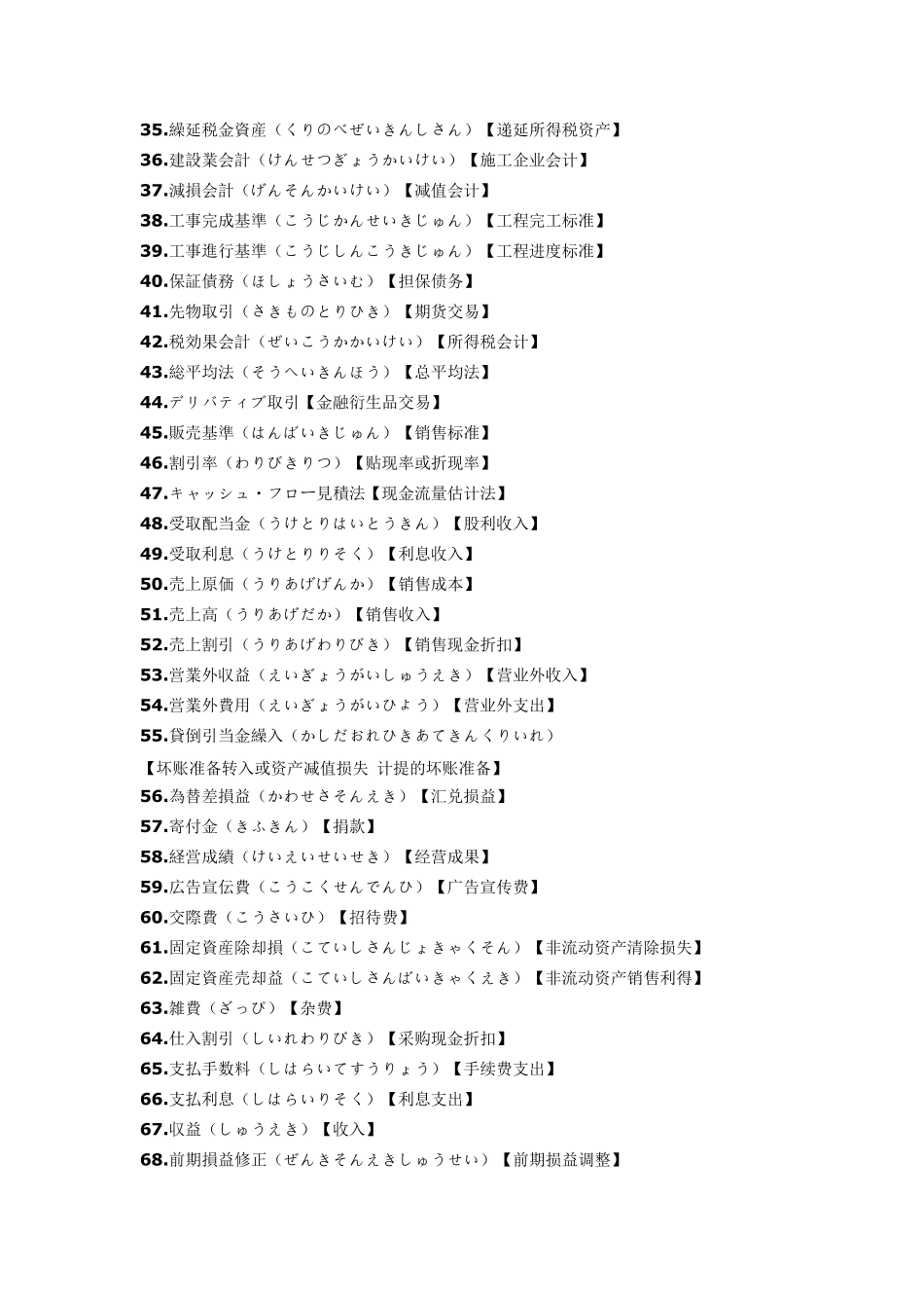 常用财务日语词汇中日对照带假名_第2页