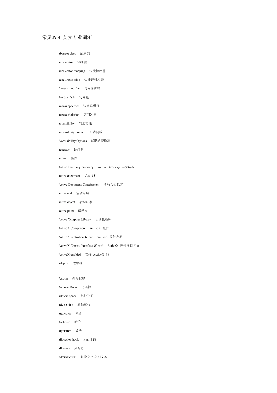 常见.Net英文专业词汇_第1页