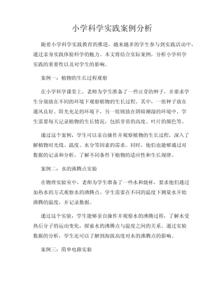 小学科学实践案例分析