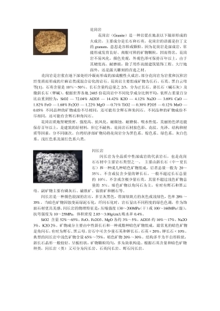 常见岩石矿体成分构成