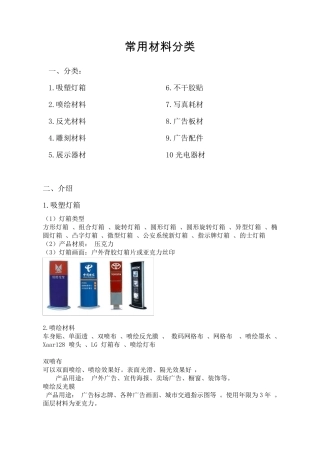常见广告材料介绍