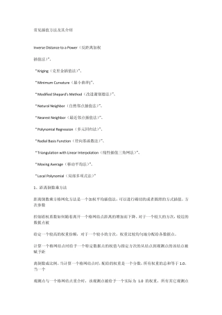 常见插值方法及其介绍