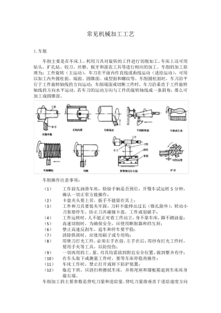常见机械加工工艺
