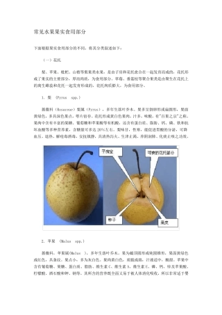 常见水果果实食用部分