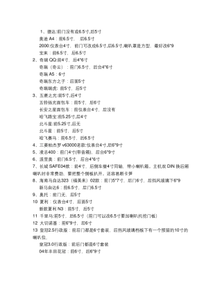常见汽车喇叭尺寸