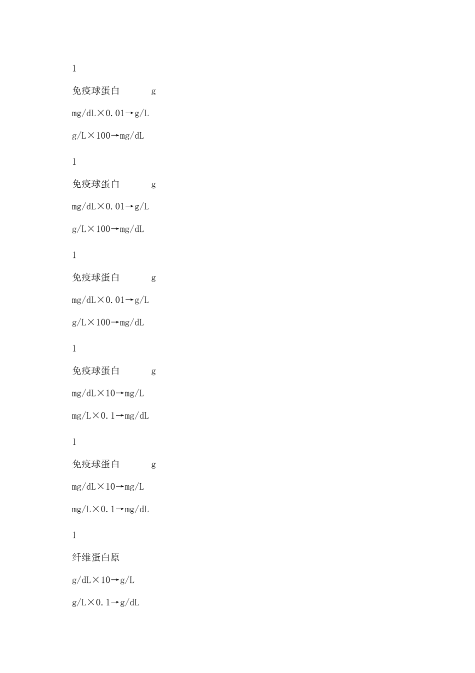 常见生化检查结果单位转换一览_第2页