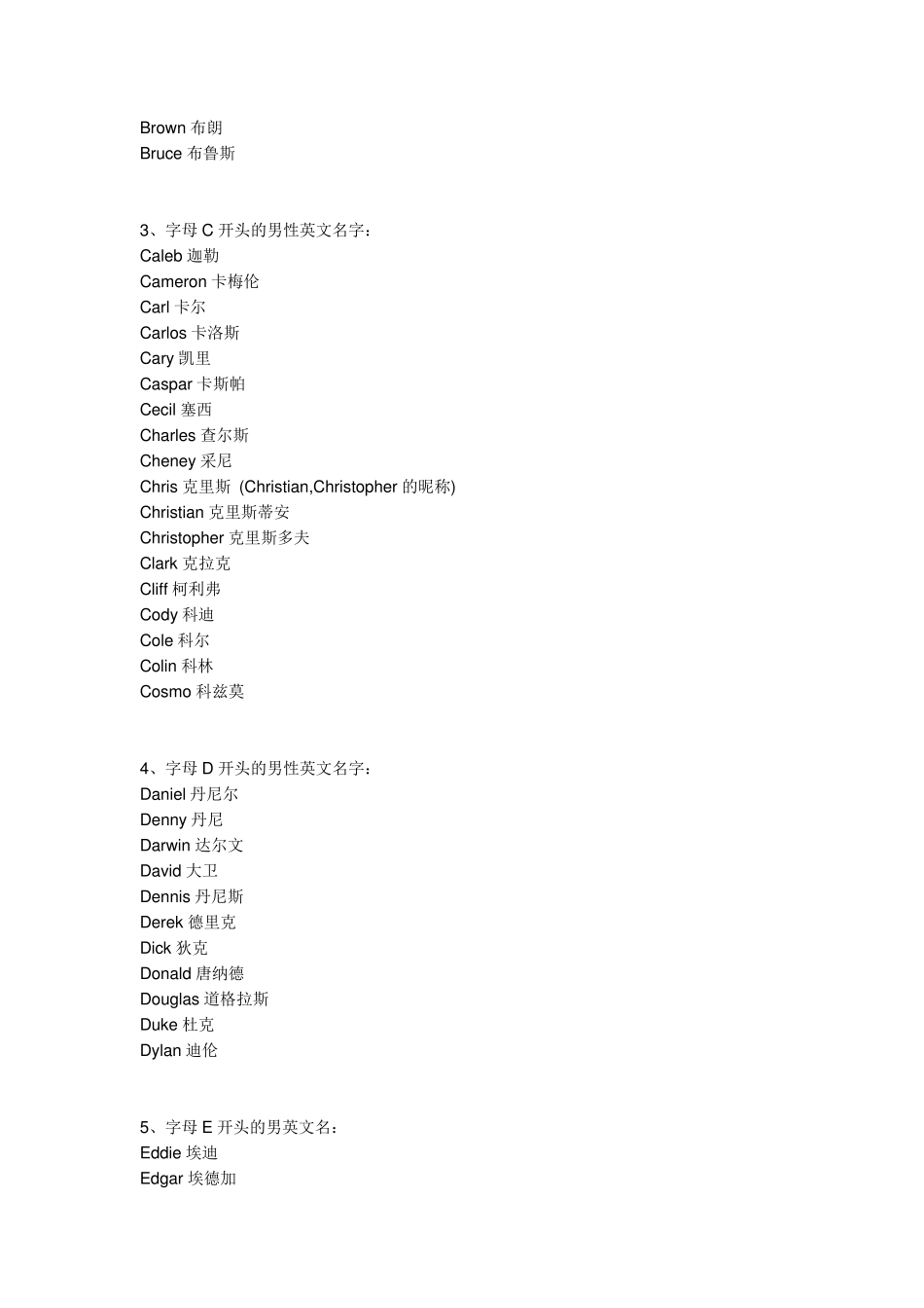 常见男英文名一览常见英文名_第2页