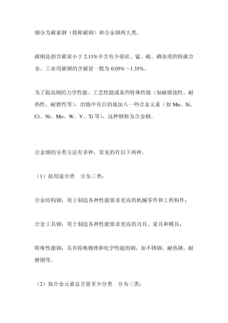 常见的钢材的分类、命名