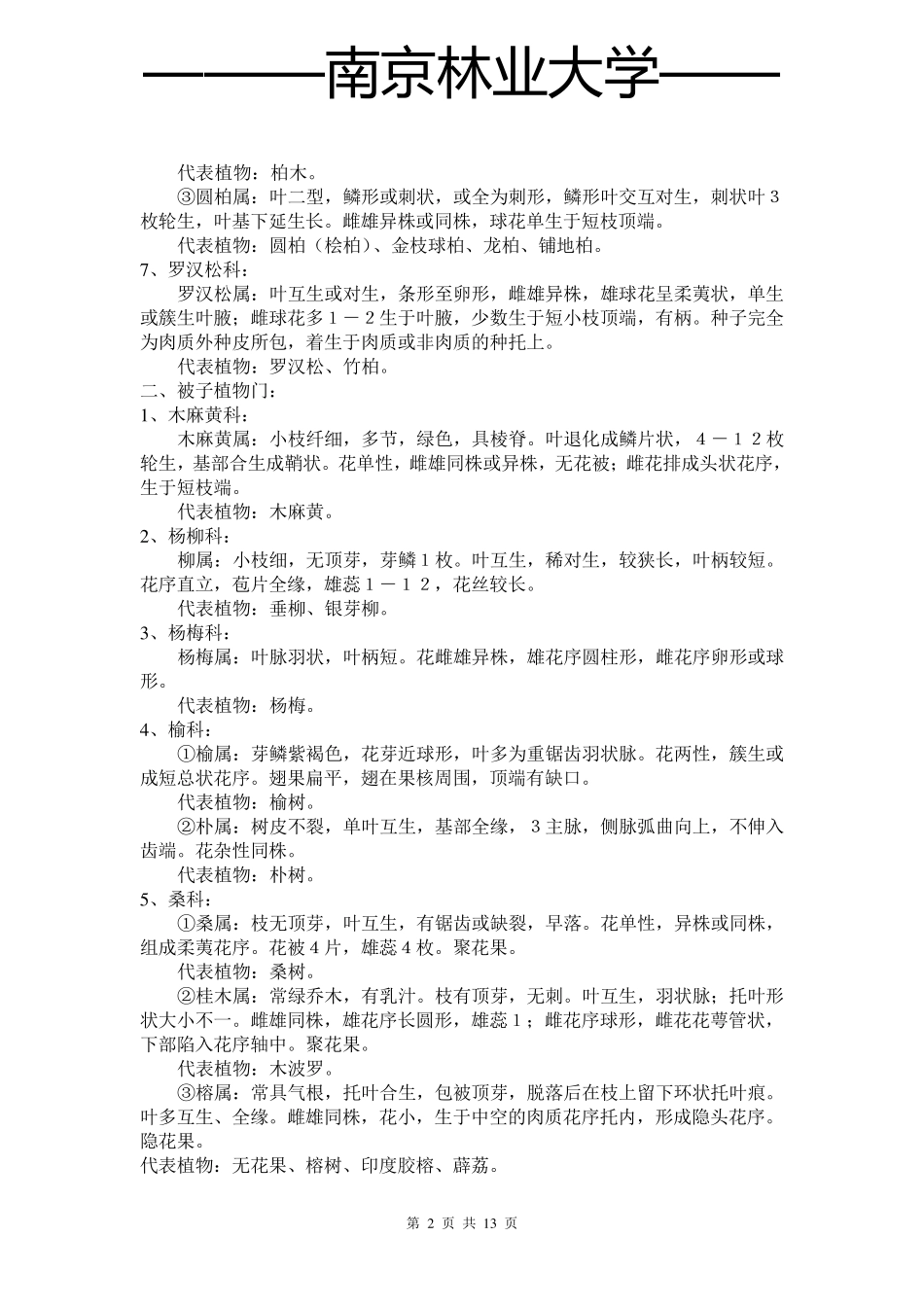 常见科属特征识别及代表植物_第2页