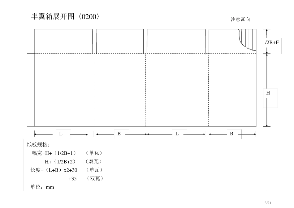 常见箱型展开图及纸板计算公式_第3页