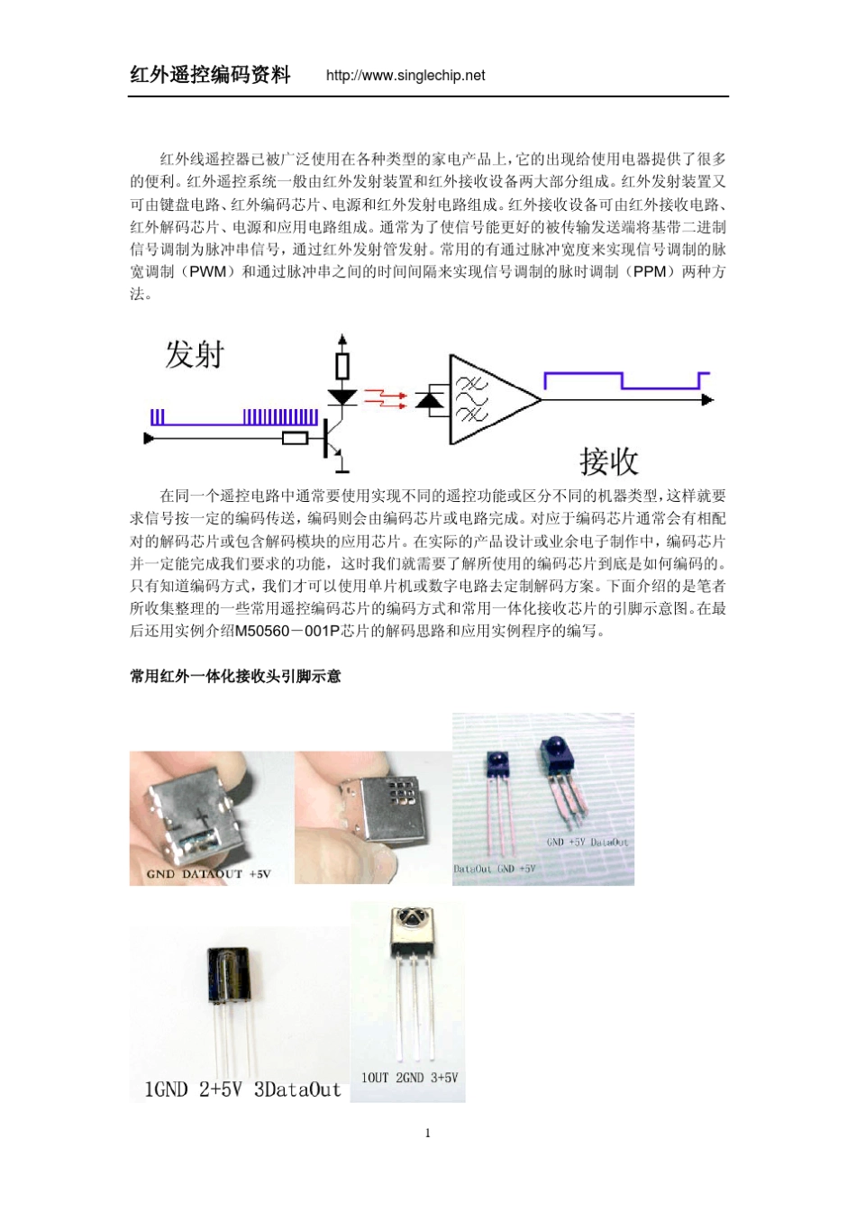 常见红外遥控器编码与格式_第1页