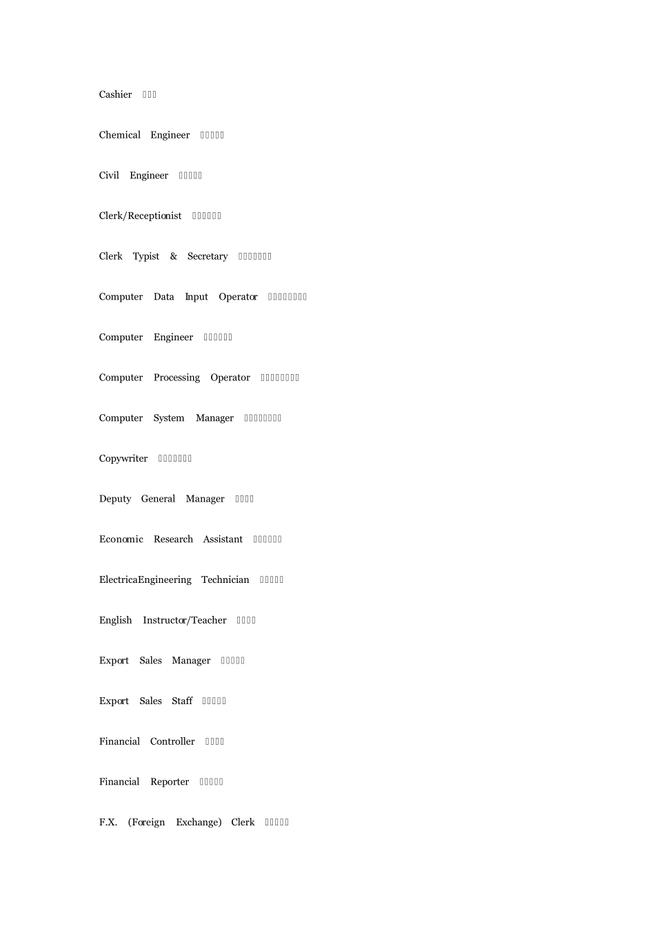 常见职业及水果英文表示_第2页