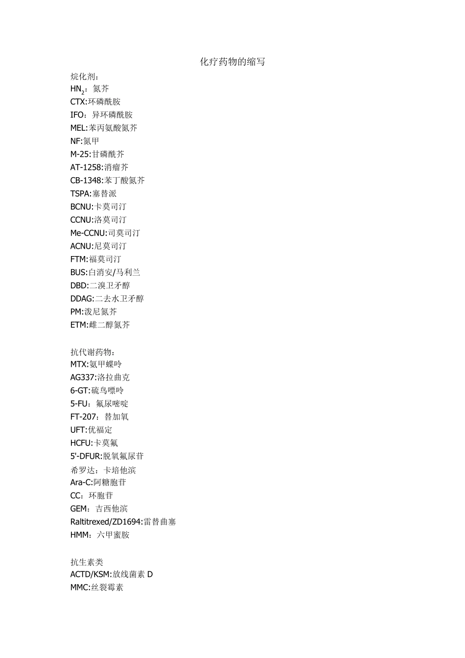 常见肿瘤化疗方案._第1页