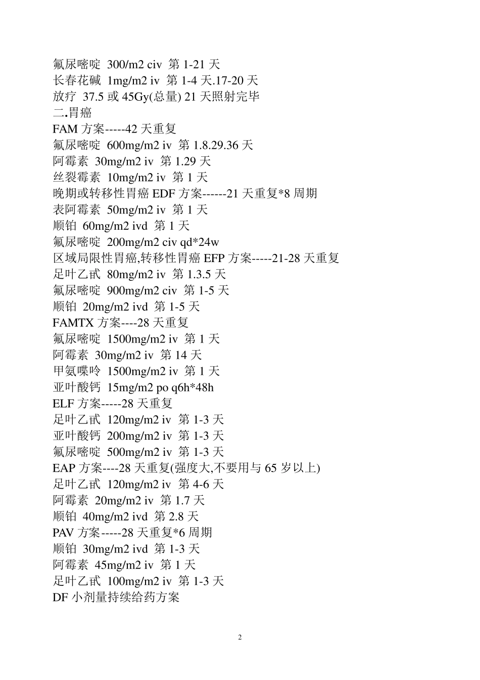 常见肿瘤化疗方案_第2页