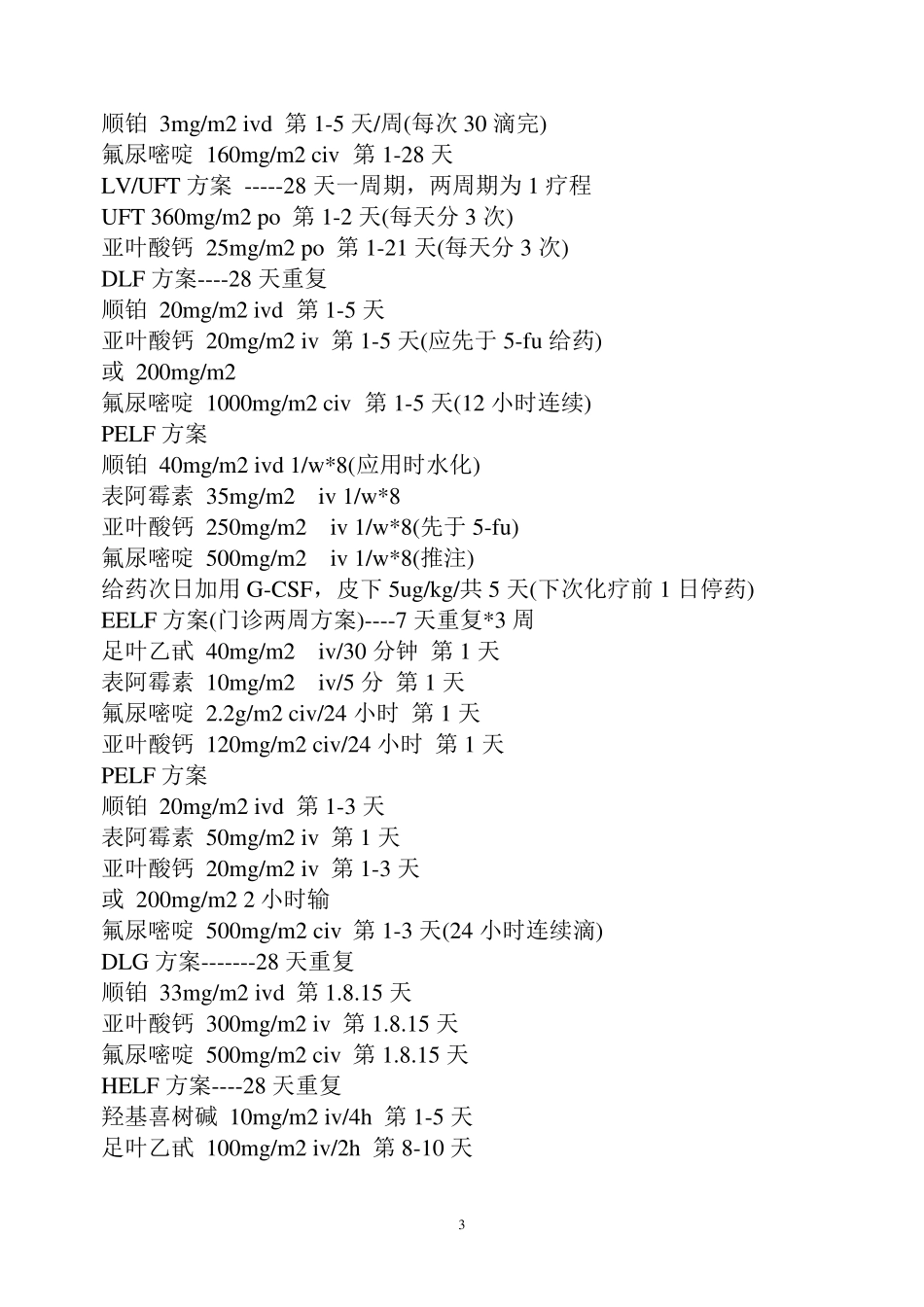 常见肿瘤化疗方案_第3页