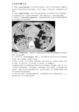 常见胸部CT征象