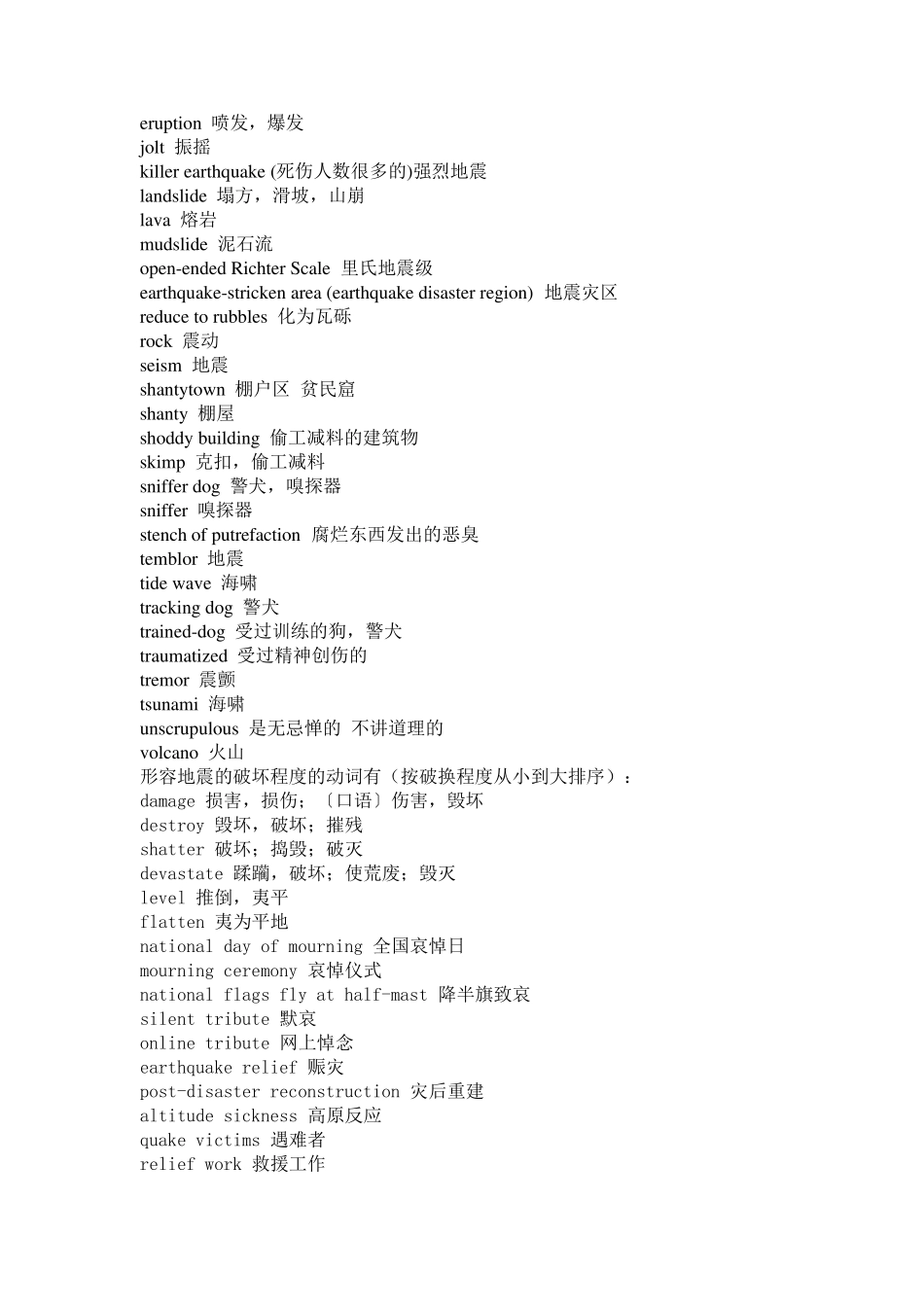 常见自然灾害英文单词_第3页