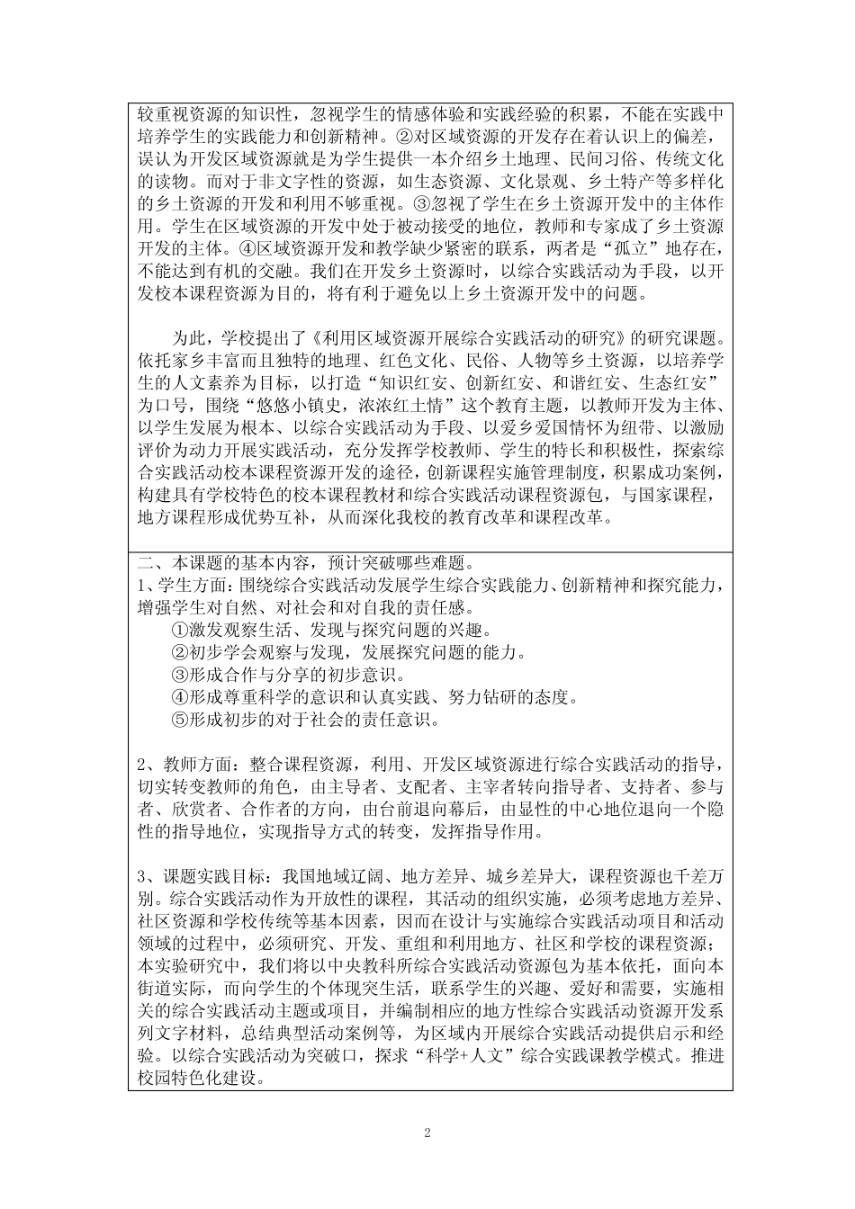 综合实践课题申报书_第2页