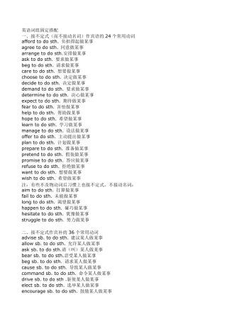 常见英语动词包括及物动词,不及物动词的_固定搭配