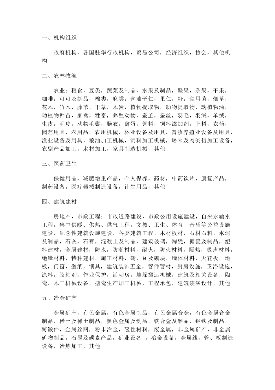 常见行业分类_第1页