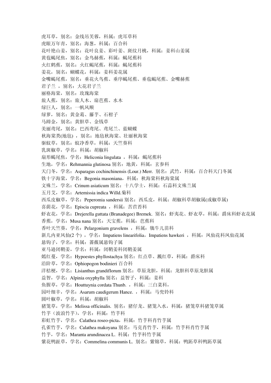 常见观赏植物学名和别名_第2页