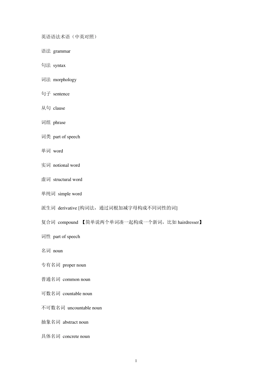 常见语法术语_第1页