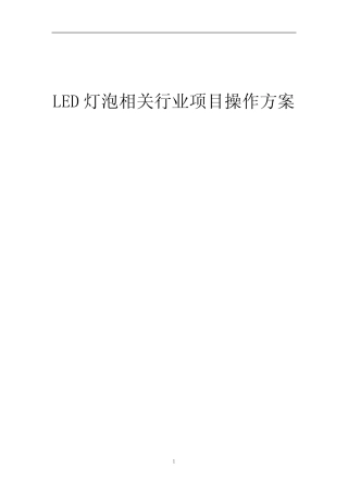 2023年LED灯泡相关行业项目操作方案