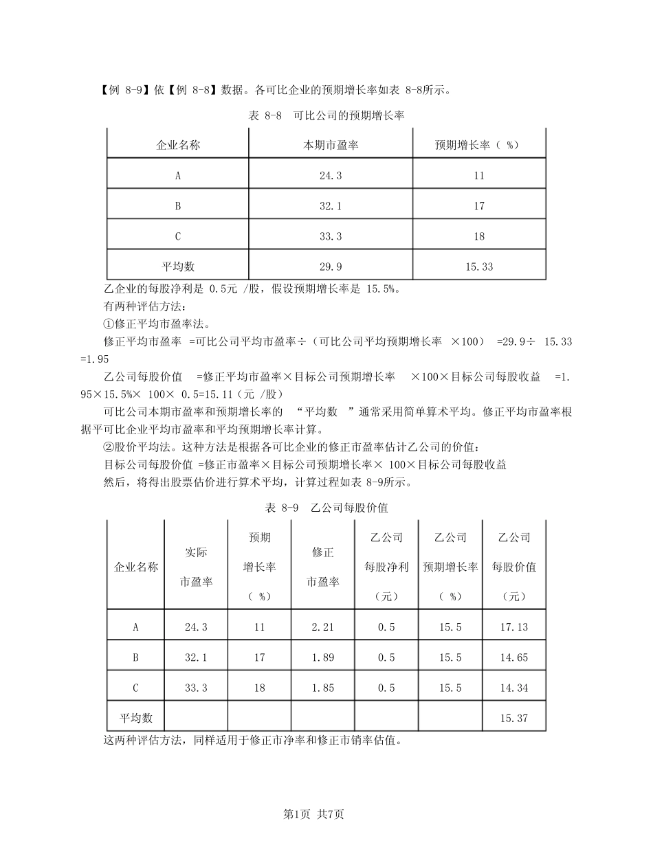 2020注会(CPA) 财管 第56讲_企业价值评估方法—相对价值评估模型(3_第1页