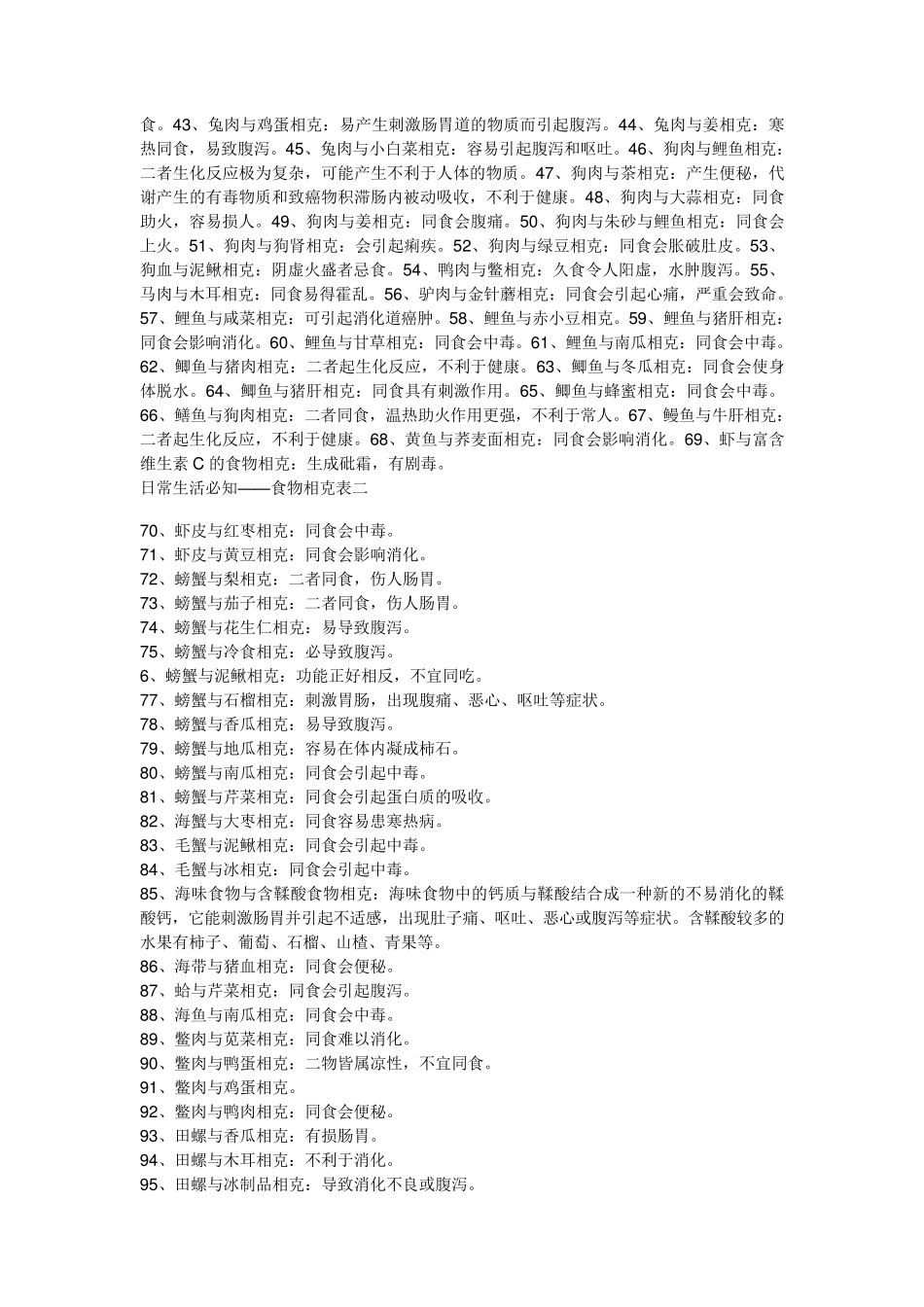 常见食物相克大全(1000多种)_第2页