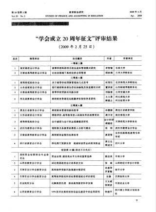 “学会成立20周年征文”评审结果