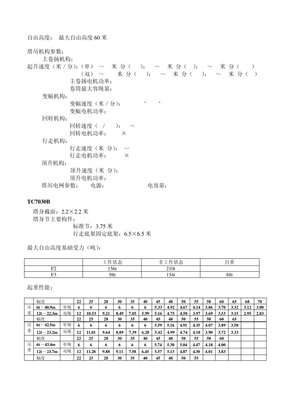 常规塔吊参数汇总_第3页