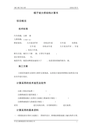 帽子坡大桥结构计算书