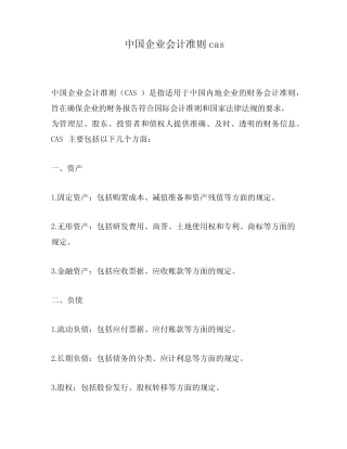中国企业会计准则cas