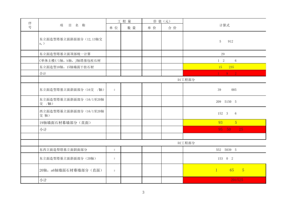 幕墙工程量清单_第3页