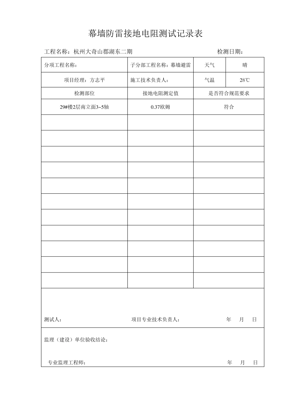 幕墙防雷接地电阻测试记录_第2页