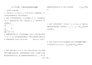 平面直角坐标系找规律压轴及平行线解答题压轴题