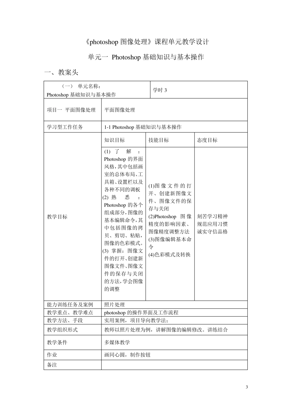 平面设计广告设计PS备课教案_第3页
