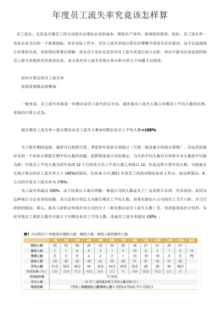 年度员工流失率究竟该怎样算
