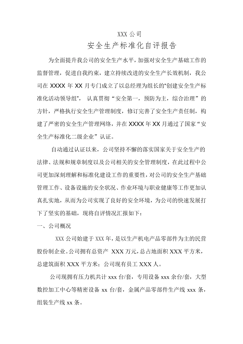 年度安全生产标准化二级企业自评报告_第2页