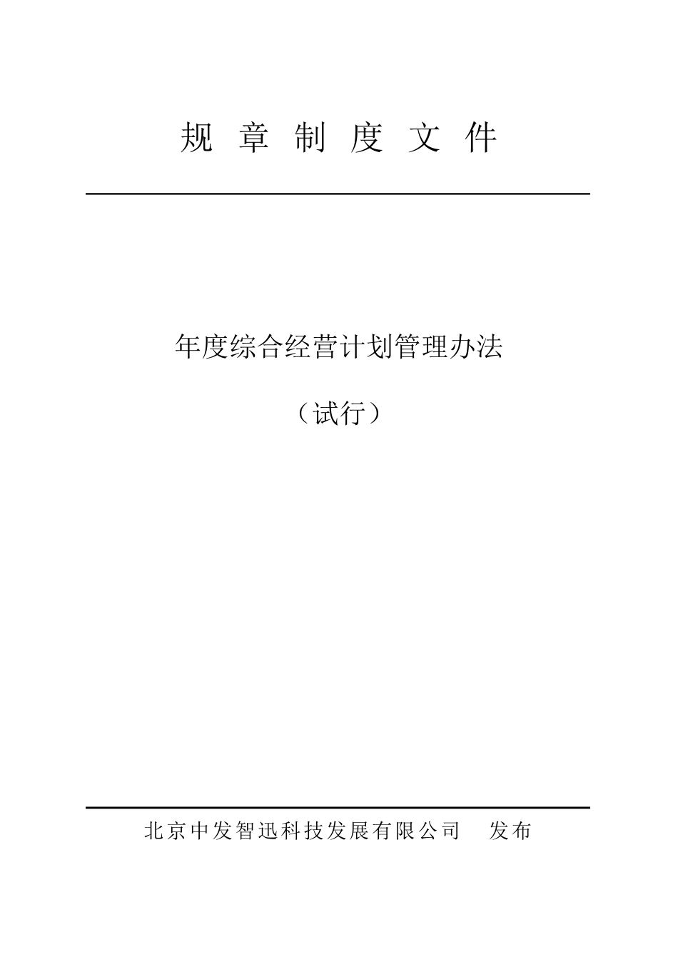 年度综合经营计划管理办法_第1页