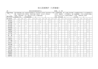 幼儿五大领域发展测评